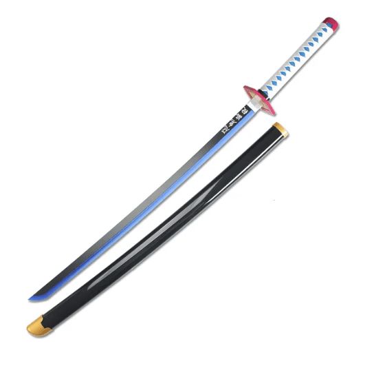 Demon Slayer Giyu Sword LED Light Up Katana Wooden Sword Cosplay Prop Replica 3