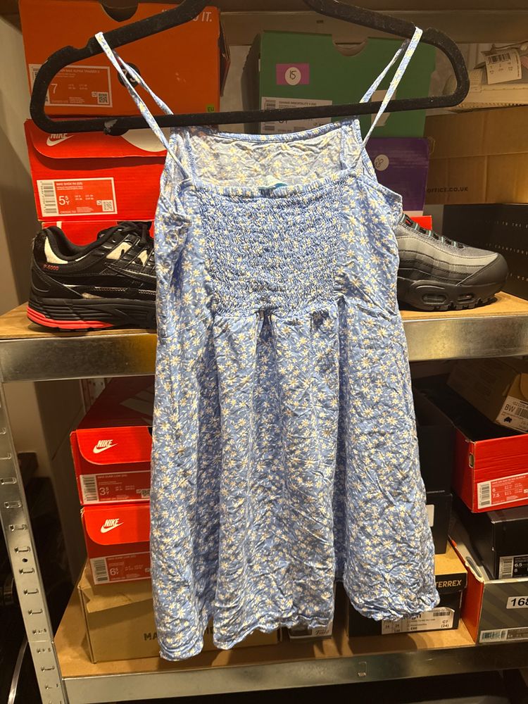 Blue Floral Spaghetti Strap Dress 2