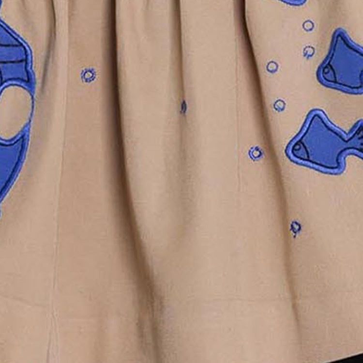 MAGIC MENDING PRELOVED Beige Cotton Skirt with Submarine, 2 years image 2