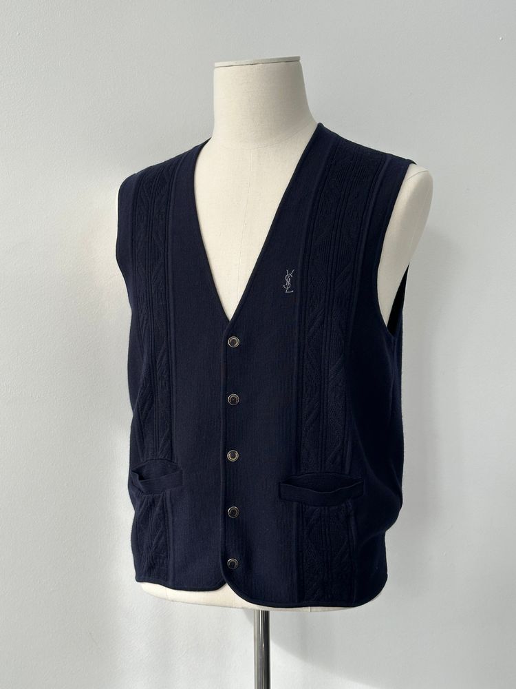 Yves Saint Laurent 1990s Pure Wool Bespoke Button Waistcoat - M image 1