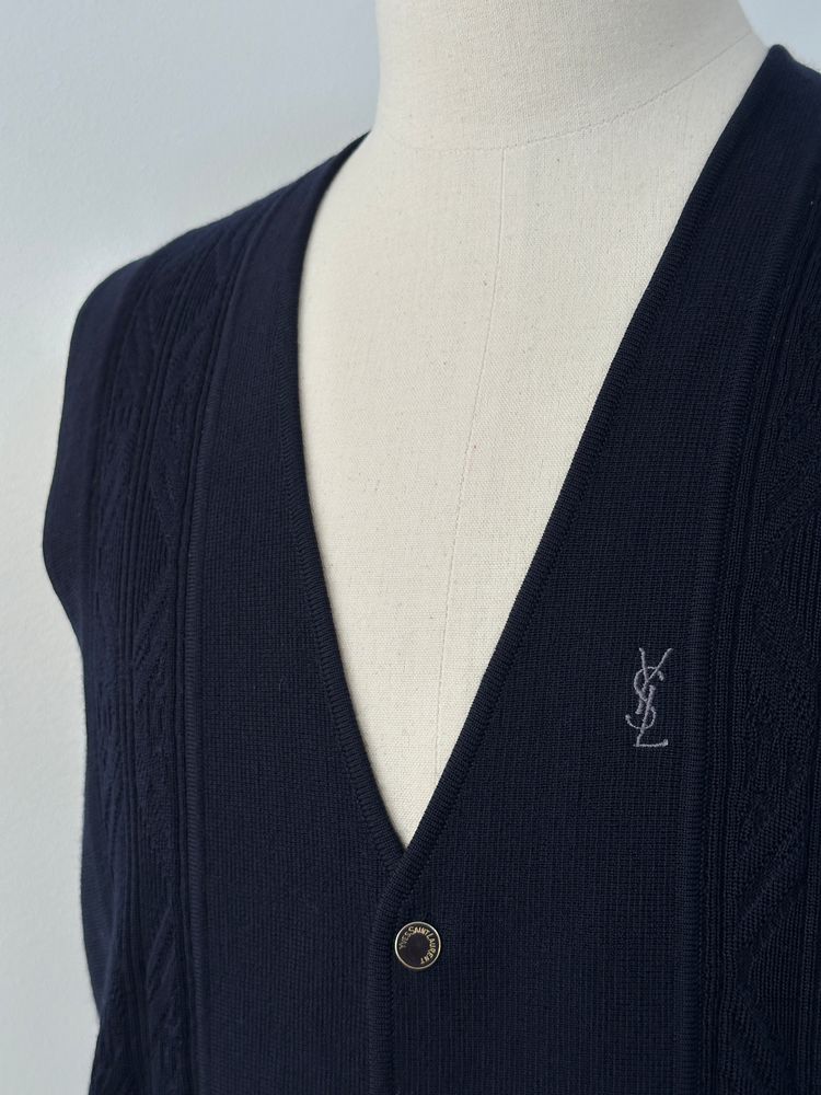 Yves Saint Laurent 1990s Pure Wool Bespoke Button Waistcoat - M image 5