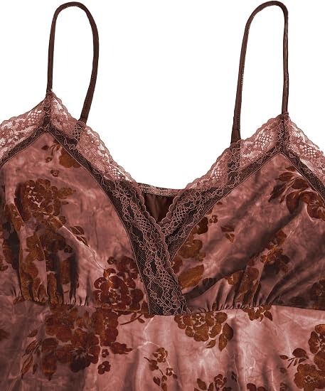 Brown Floral Lace Camisole Top image 1