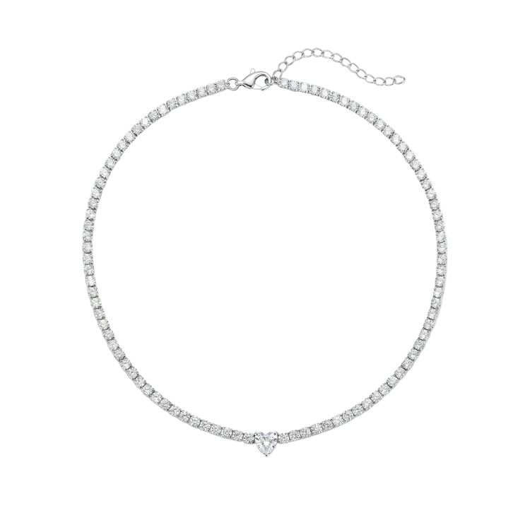 Collana Tennis Heart Gem | chiusura con cursore 7