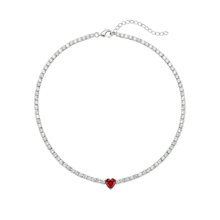 Collana Tennis Heart Gem | chiusura con cursore 8