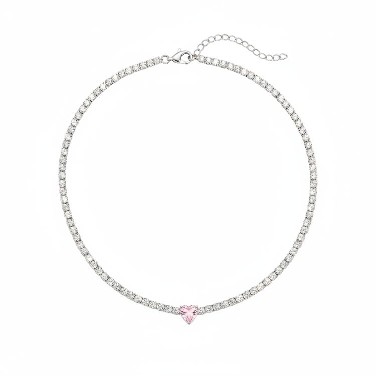 Collana Tennis Heart Gem | chiusura con cursore 9