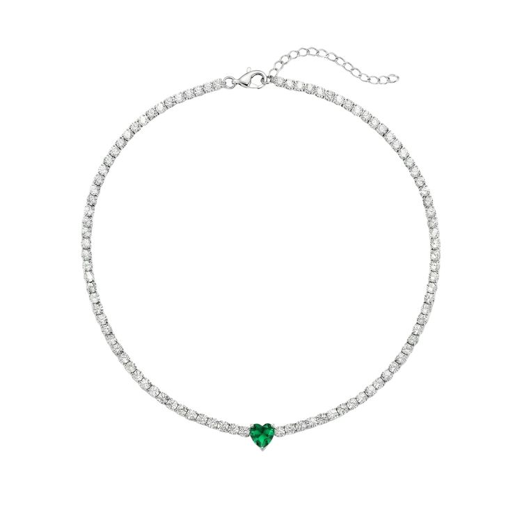 Collana Tennis Heart Gem | chiusura con cursore 4