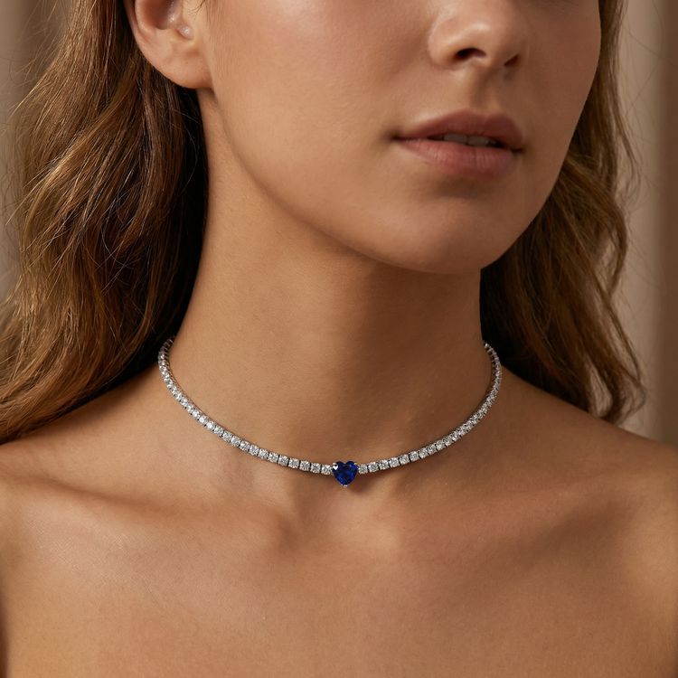 Collana Tennis Heart Gem | chiusura con cursore 11