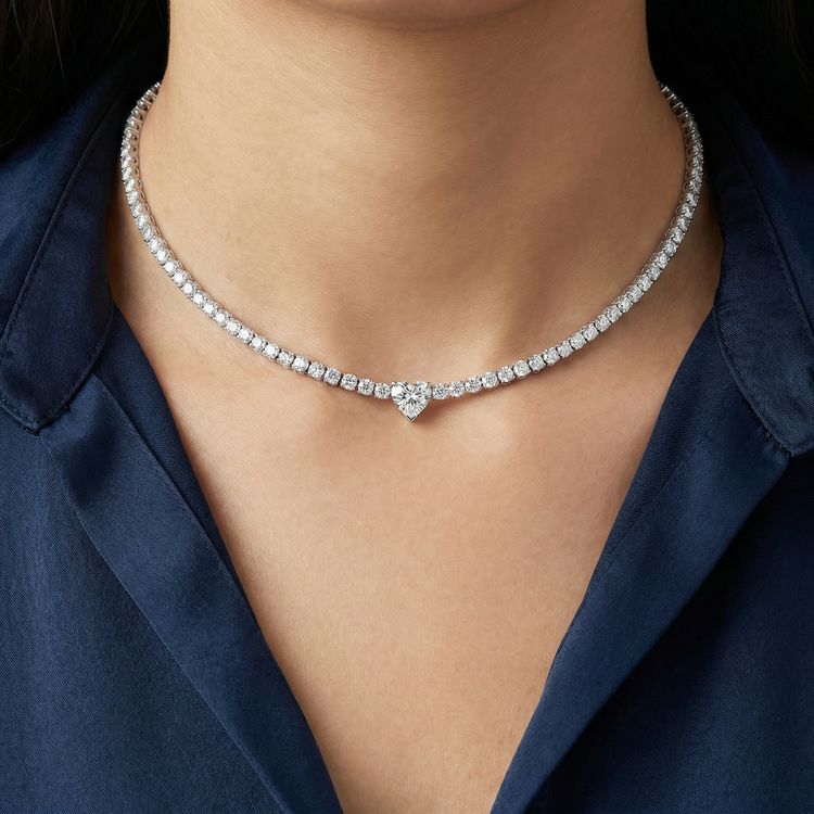 Collana Tennis Heart Gem | chiusura con cursore 6