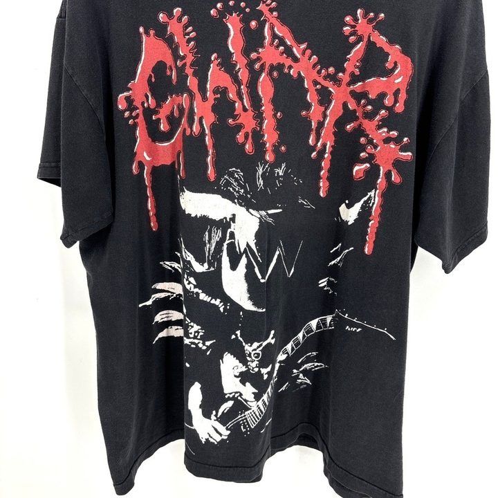Immagine di Black Graphic T-Shirt With Red And White Print 2