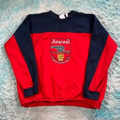 Navy & Red Arsenal Adidas Retro Sweatshirt - Large