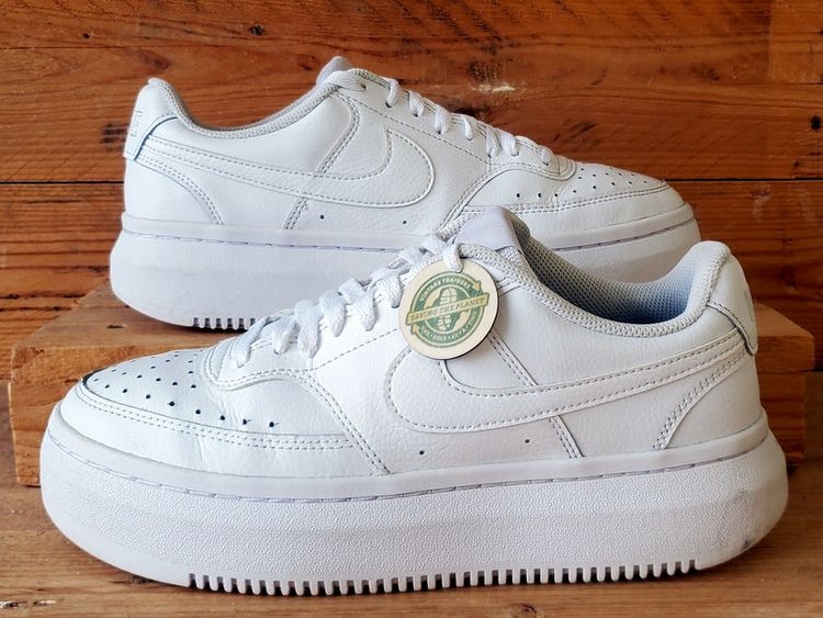 Nike Court Vison Alta Leather Trainers UK7.5/US10/EU42 DM0113-100 Triple White image 1