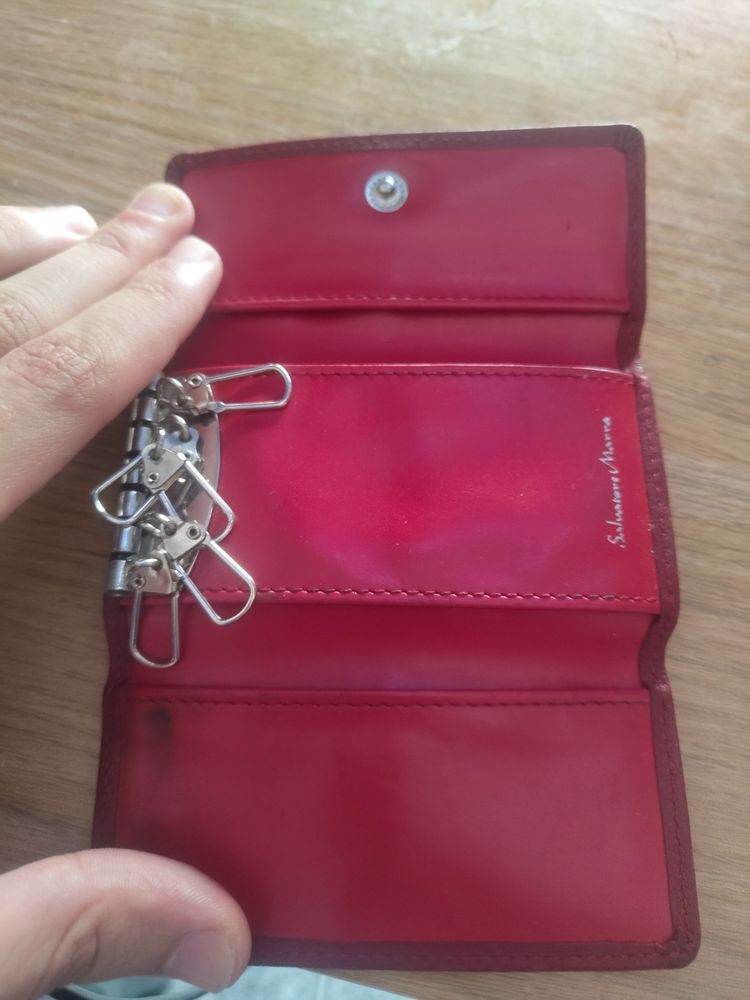 Salvatore Marra Red Leather Key Holder Wallet image 6