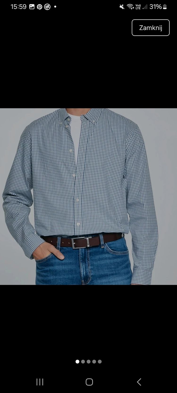 H&M Men'S Checkered Long Sleeve Shirt