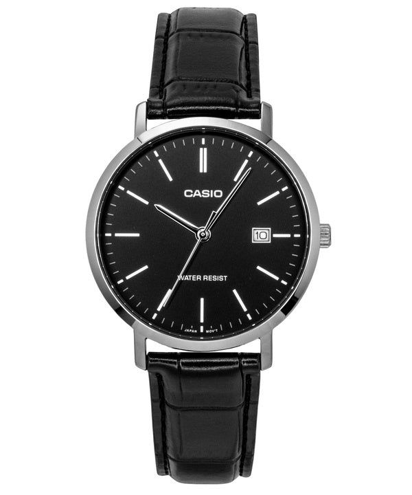 Casio Analog Leather Strap Black Dial Quartz MTP-VT05L-1E Men's Watch