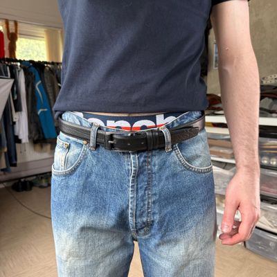 Reiss 2000's black leather belt (OS)