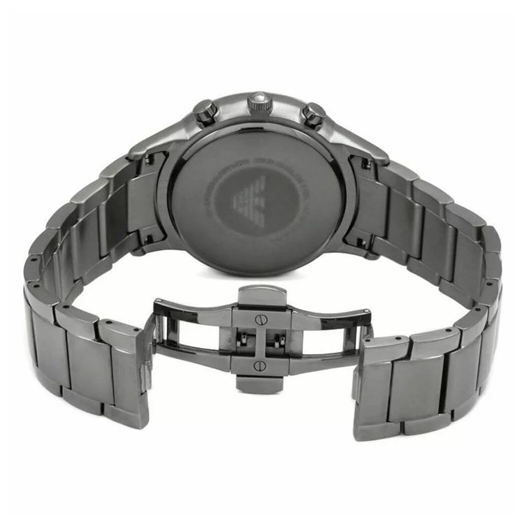 Emporio Armani AR11215 Grey Stainless Steel Strap With Blue Dial Watch For Men image 7