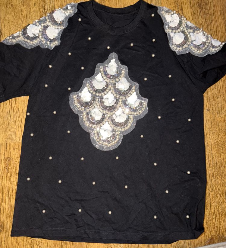 Black Embellished T-Shirt