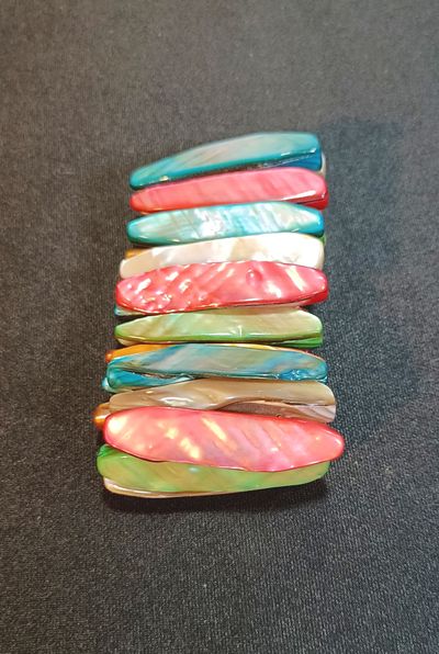 Multi-Color Shell Tile Stretch Bracelet 3