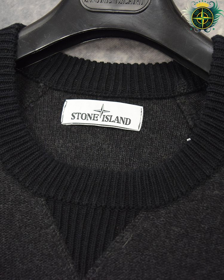 Stone Island Lana Wool Knit Jumper Charcoal 4