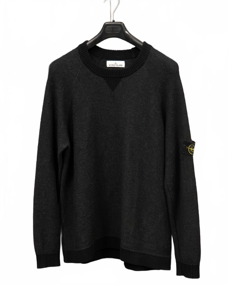 Stone Island Lana Wool Knit Jumper Charcoal 1