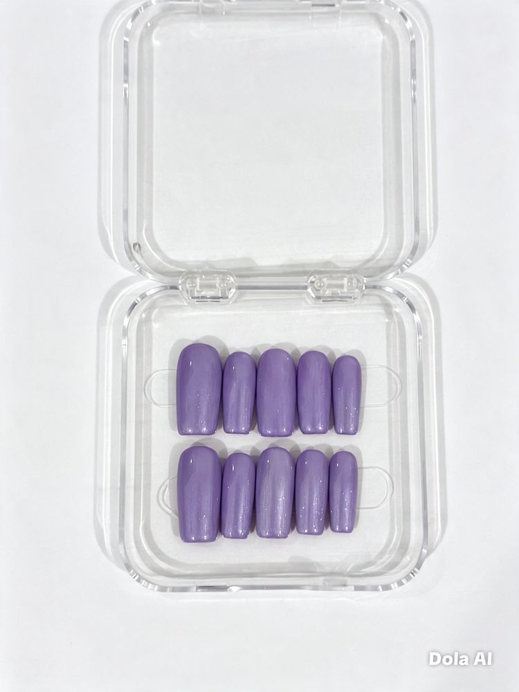 Purple Press-On Nails Set