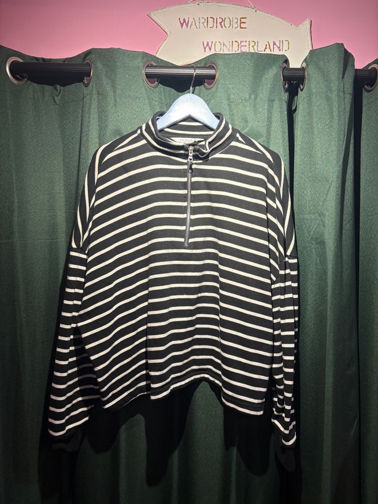 Primark Striped Quarter-Zip Pullover