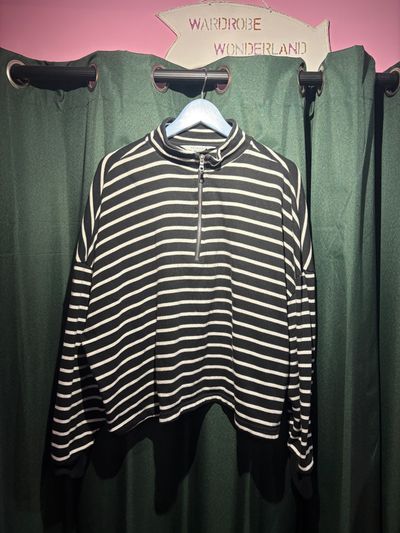Primark Striped Quarter-Zip Pullover
