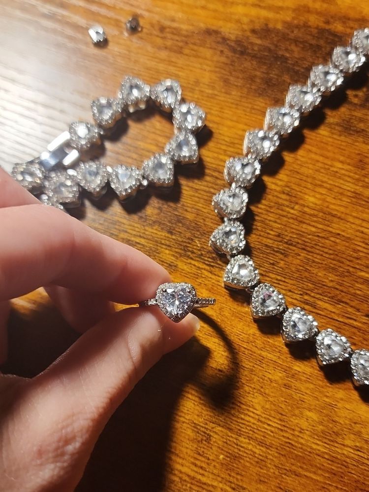 Heart-Shaped Crystal Jewelry Set