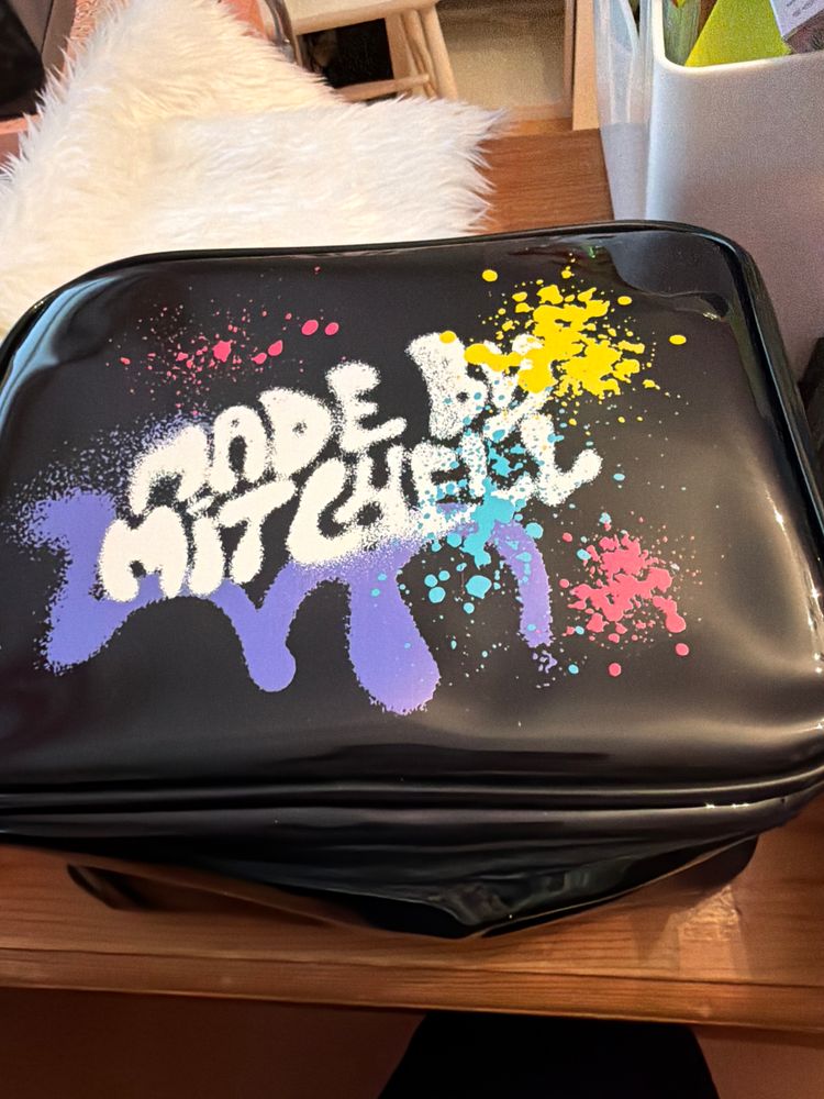 Made by Mitchell Black Bag With Colorful Paint Splatter Design