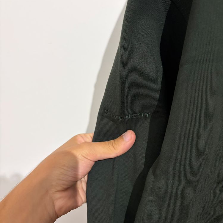 Givenchy 1 of 1 Green Embroidered Sleeve Logo Oversized Zip Hoodie image 2
