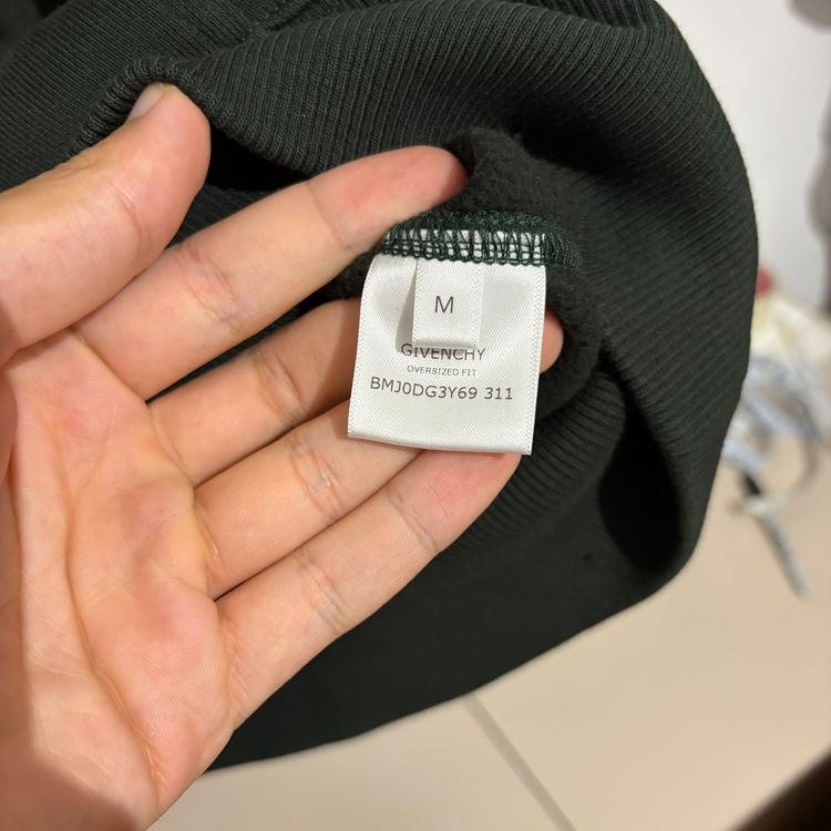 Givenchy 1 of 1 Green Embroidered Sleeve Logo Oversized Zip Hoodie image 4