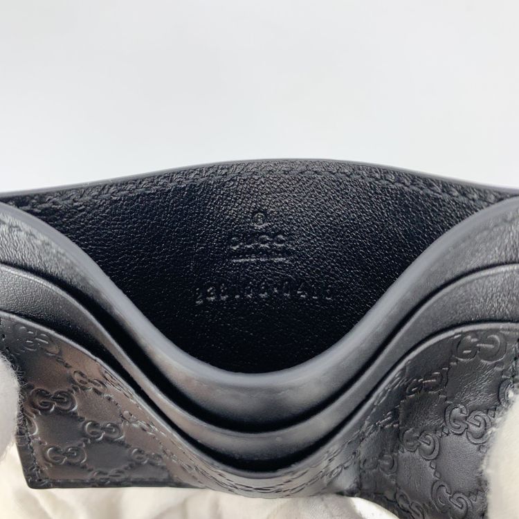 Portacarte Gucci Microguccissima Monogram in pelle nera image 3