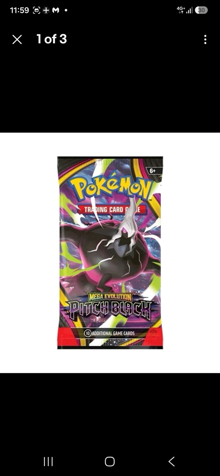 Pokemon Trading Card Game Mega Evolution Pitch Black Booster Pack