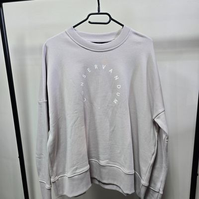 Light Grey Sweatshirt With Circular Text Design