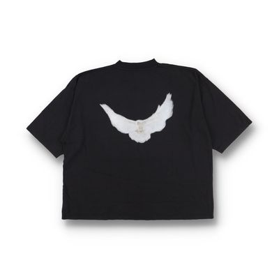 Yeezy x GAP x Balenciaga Black Dove Logo 3/4 Sleeve Oversized T-Shirt 1