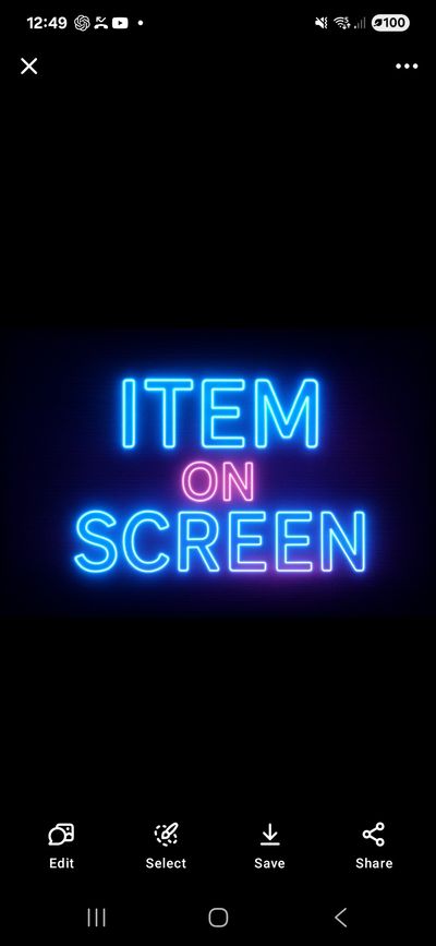 ITEM ON SCREEN