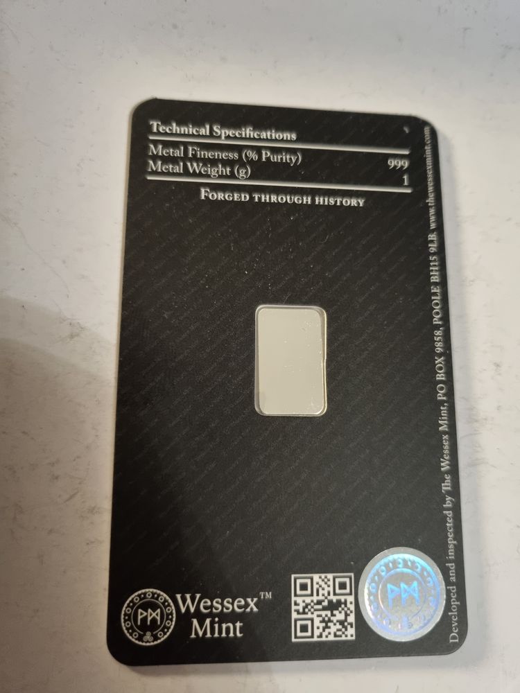 Libertad wessex Mint 1G 999 Solid Silver Bar 2