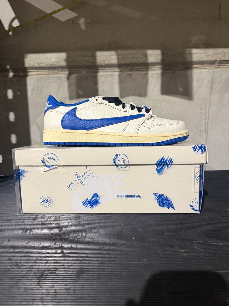 A-7000 Jordan 1 Retro Low OG SP Fragment x Travis Scott Sail Military Blue Brand New In Box