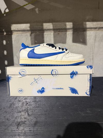 A-7000 Jordan 1 Retro Low OG SP Fragment x Travis Scott Sail Military Blue Brand New In Box