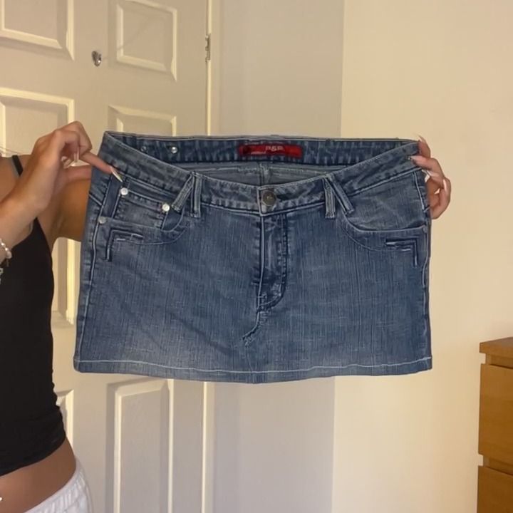 Other 30''  low waist reworked denim mini skirt . Brand P and P  product image