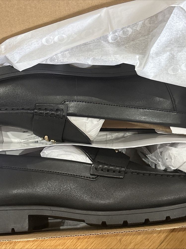 Immagine di Coach Janie Leather Loafers - Black Size 5.5 EU 38 USA 7.5 BNIB 5