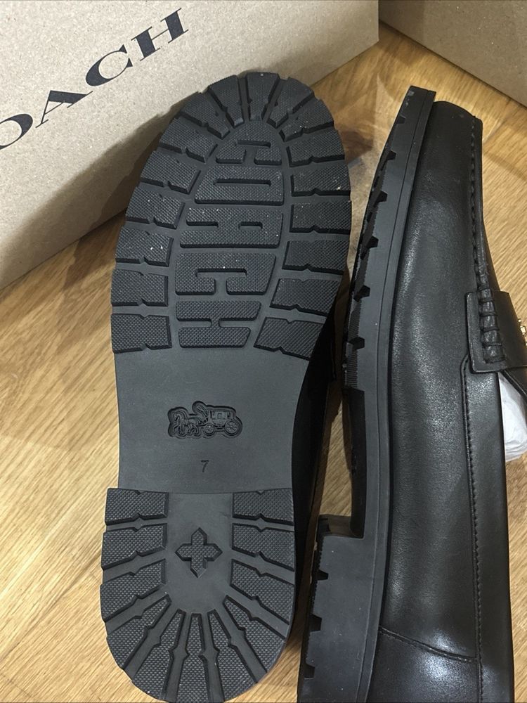 Immagine di Coach Janie Leather Loafers - Black Size 5.5 EU 38 USA 7.5 BNIB 4