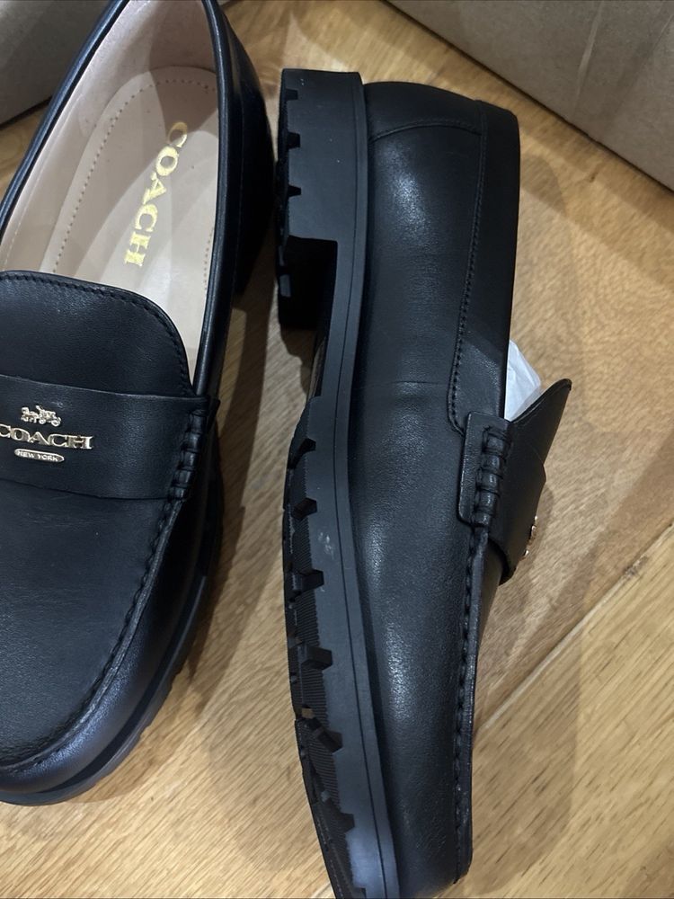 Immagine di Coach Janie Leather Loafers - Black Size 5.5 EU 38 USA 7.5 BNIB 3