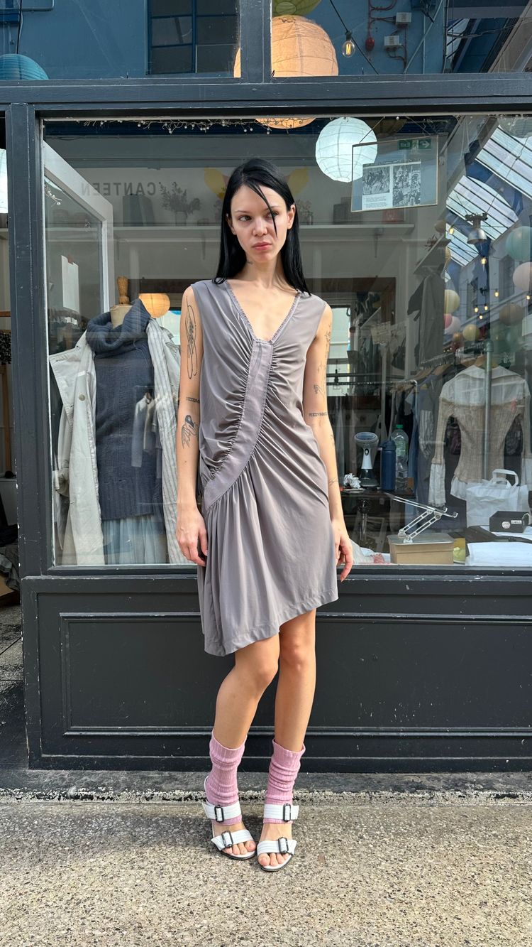 Grey drop waist dress image 1
