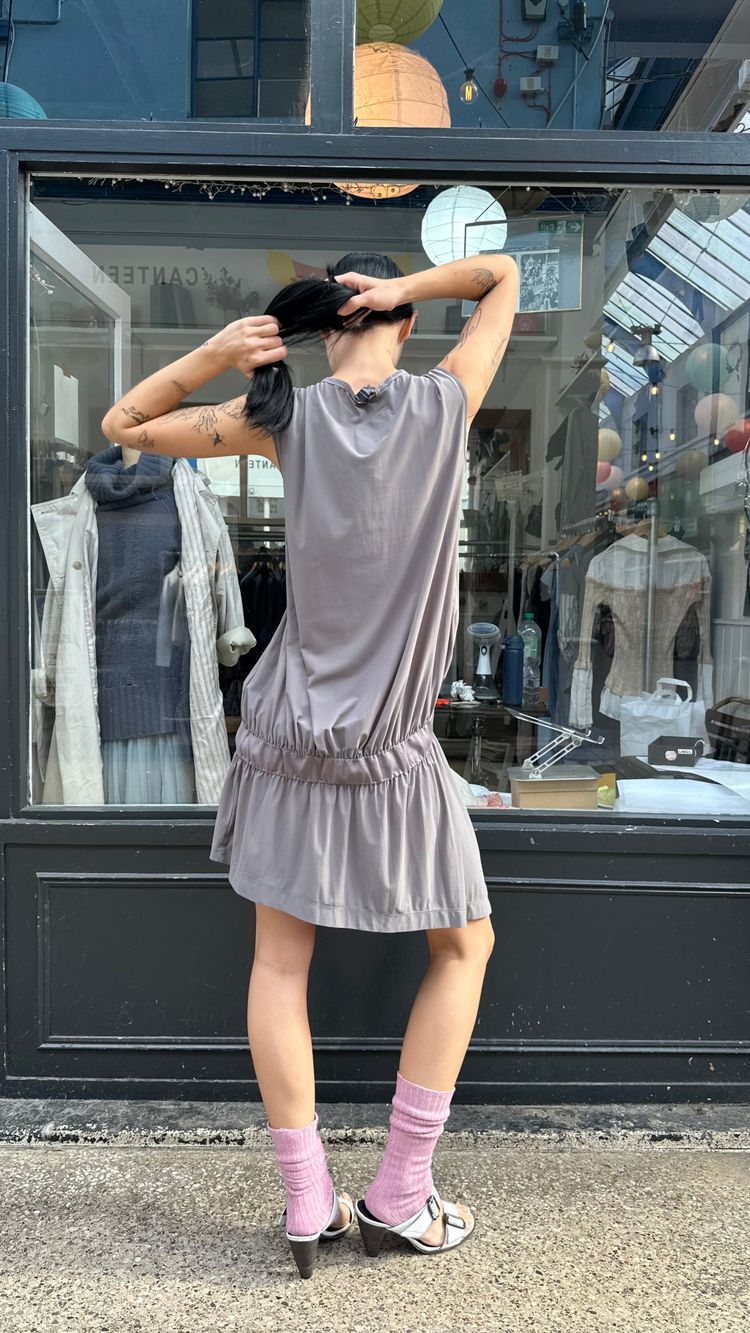 Grey drop waist dress image 3