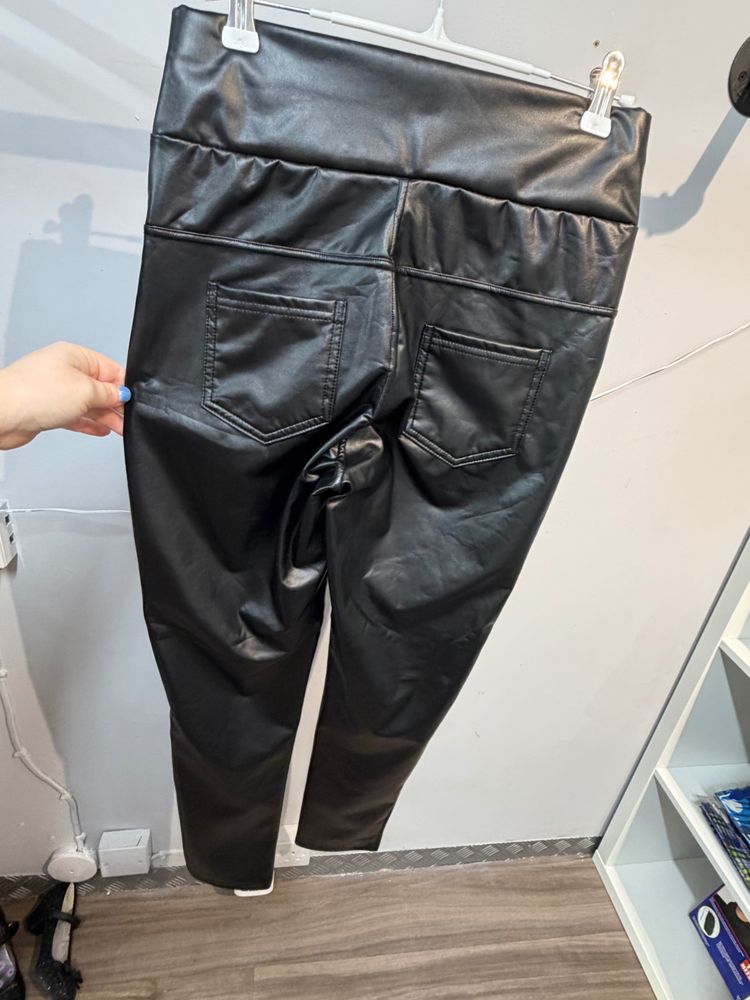 Black Faux Leather Leggings - Viral and trending 2