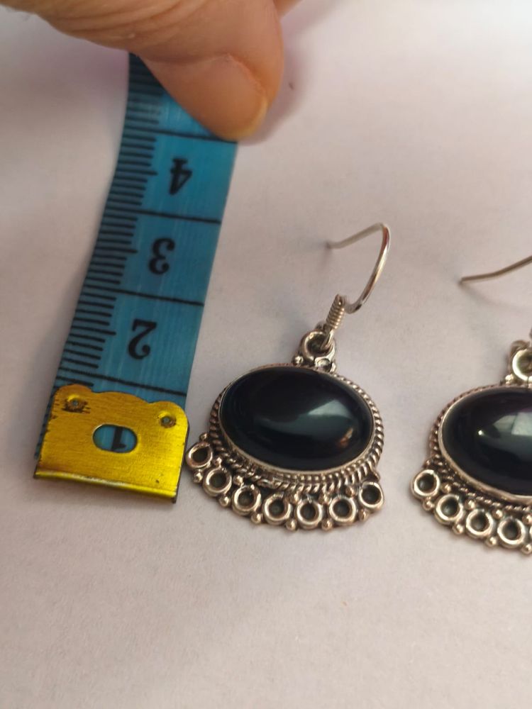 Pendientes plata de LEY 925 - ONIX- imagen 3