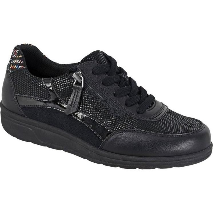Immagine di Miss Shoes 5 Eye Side Zip Flats 1