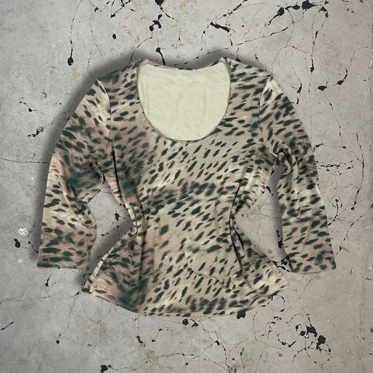 M&S Collection Y2K Animal Print Mesh Fitted Top product image