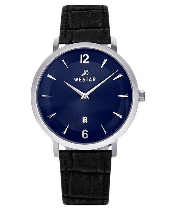 Westar Profile Leather Strap Blue Dial Quartz 50219STN104 Mens Watch image 1